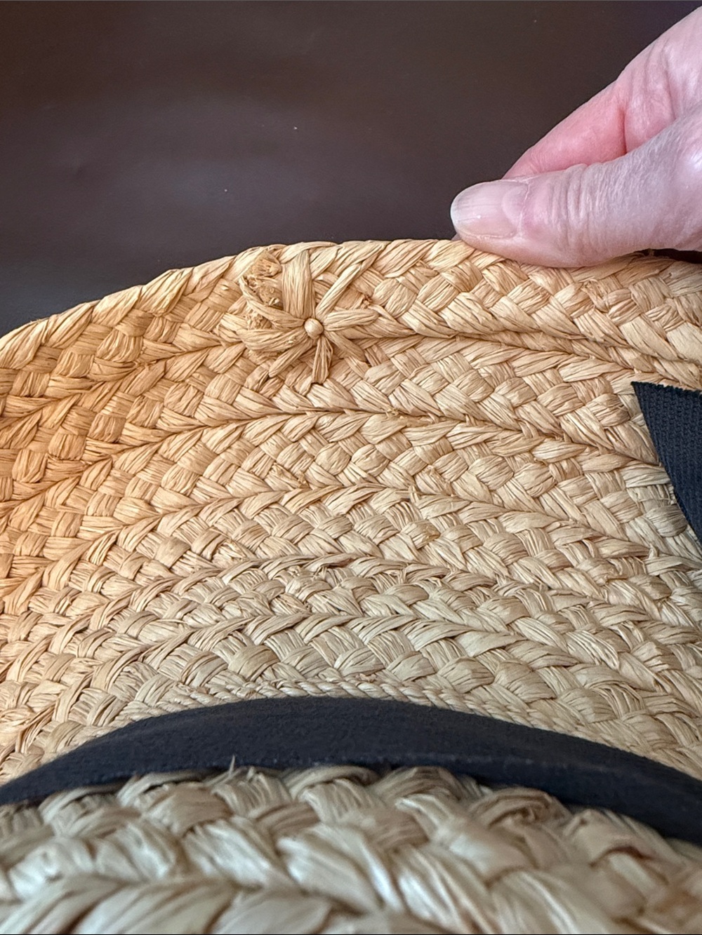 Helen Kaminski Natural Straw Sun Hat with Black Band - Picture 7 of 8